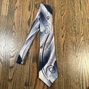 J. Garcia Purple Gray Emerge Elephant Line Curve Silk Necktie Tie